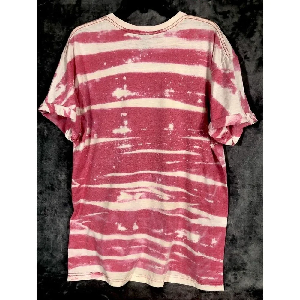 Bougie With A Little Bit Of Hood Women’s T-Shirt Tie Dye Bleached Extra Large - Picture 10 of 11